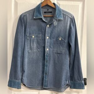 Johnbull Japan Patchwork Heavy Denim Work Shirt Indigo Women S LN